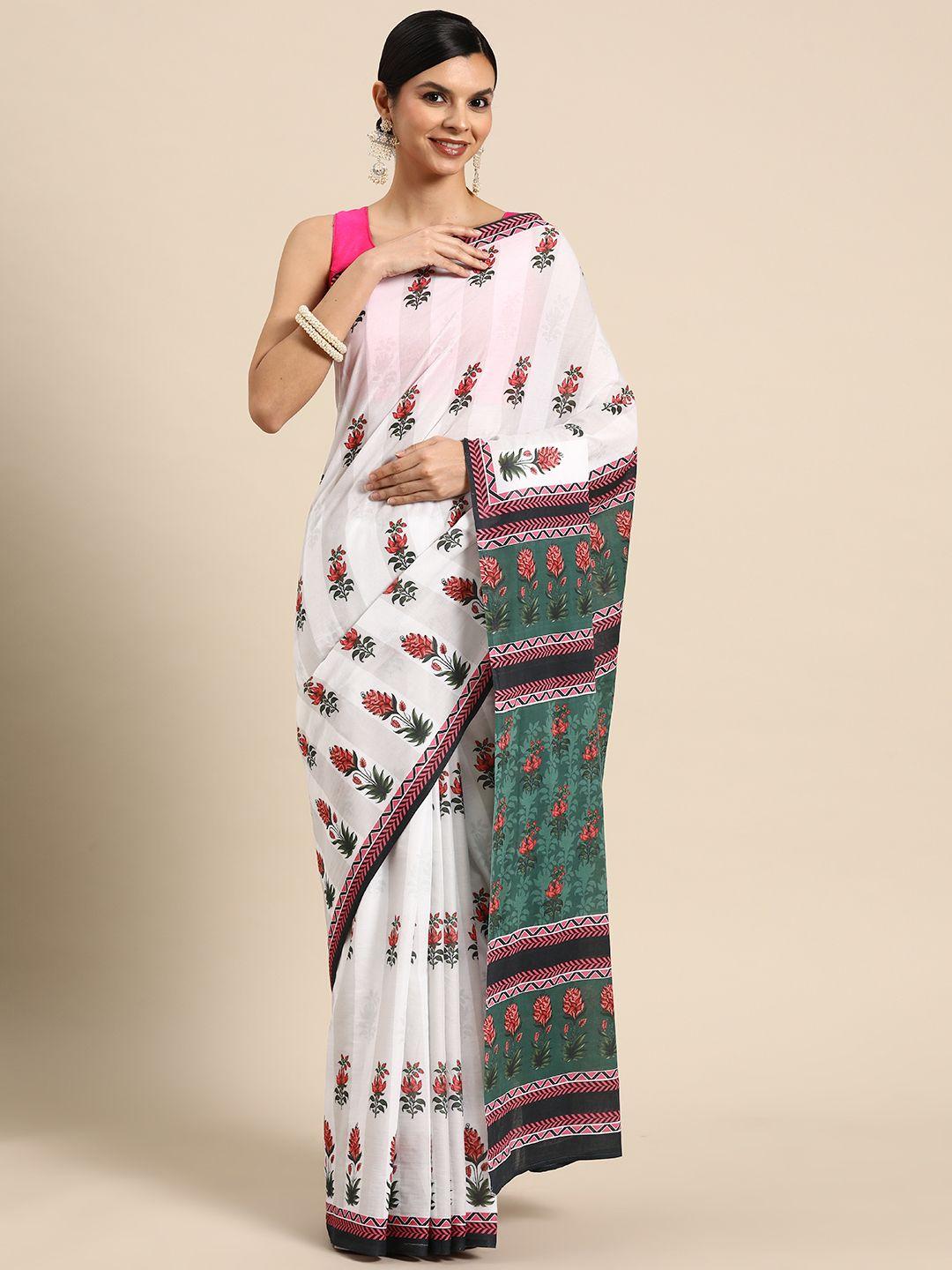 buta buti floral printed pure cotton saree