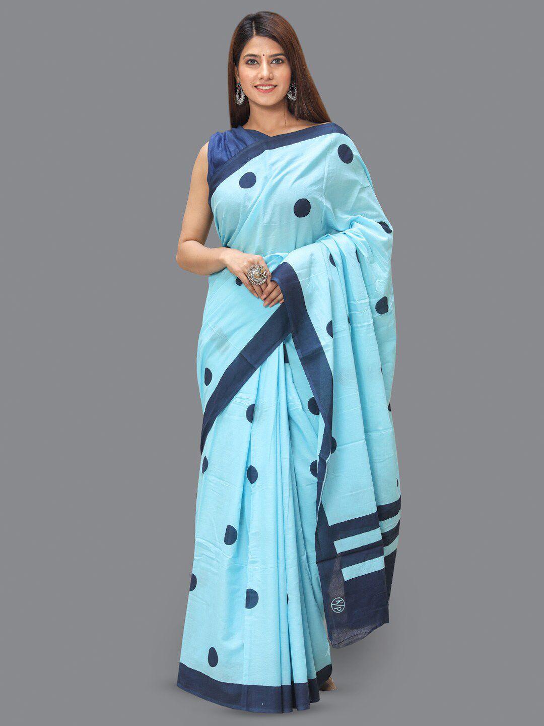 buta buti polka dot printed pure cotton saree