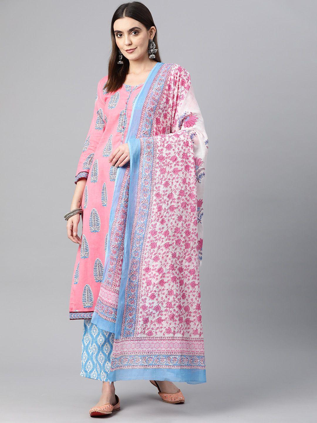 buta buti printed pure cotton unstitched dress material