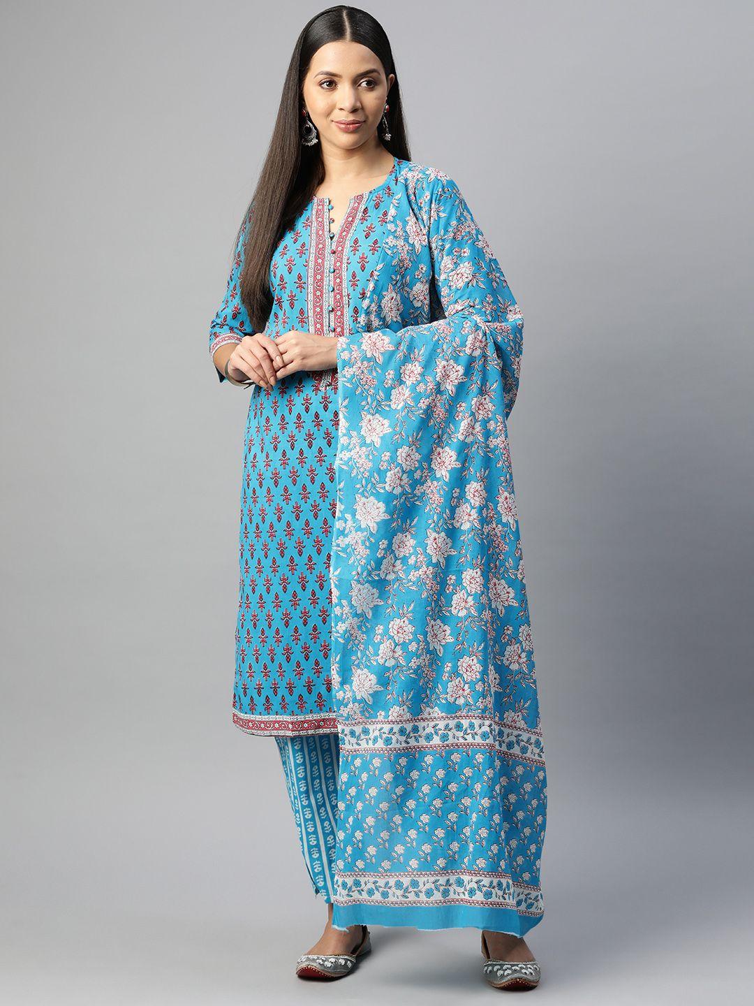 buta buti printed pure cotton unstitched dress material