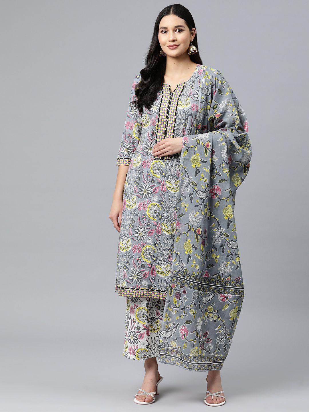 buta buti printed pure cotton unstitched dress material