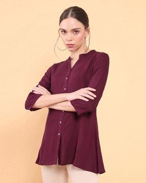 buton-front a-line tunic