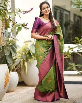 butta work banarasi silk saree