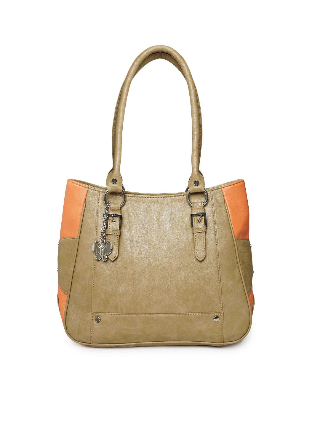 butterflies beige shoulder bag