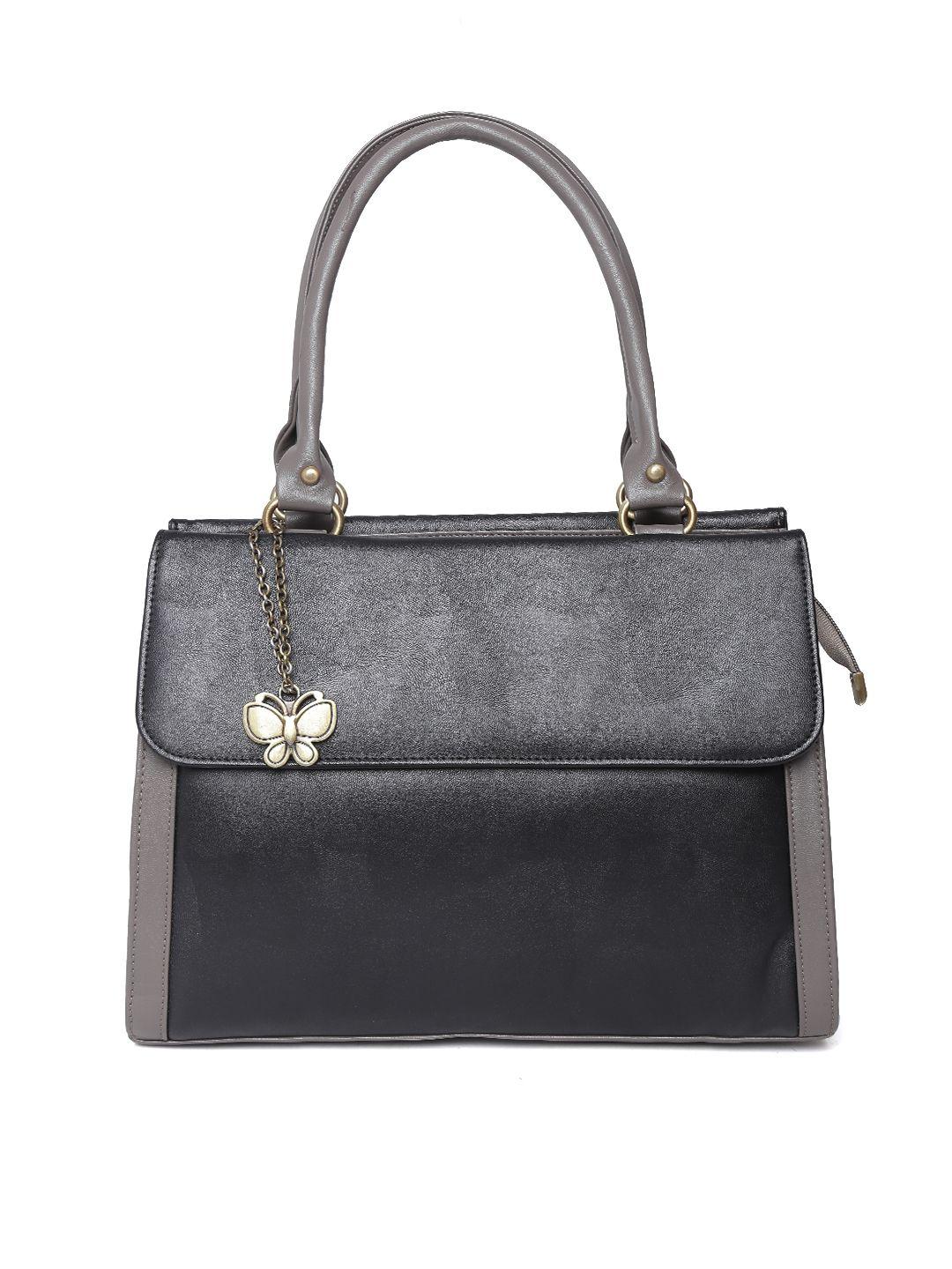 butterflies black shoulder bag