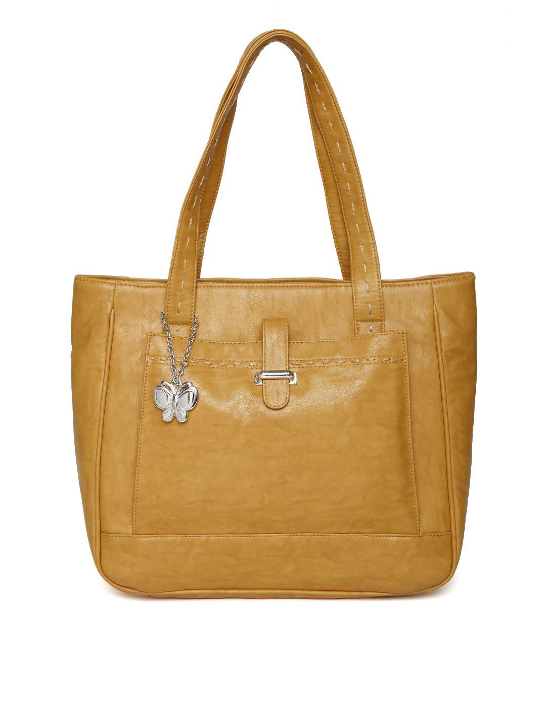 butterflies mustard yellow shoulder bag