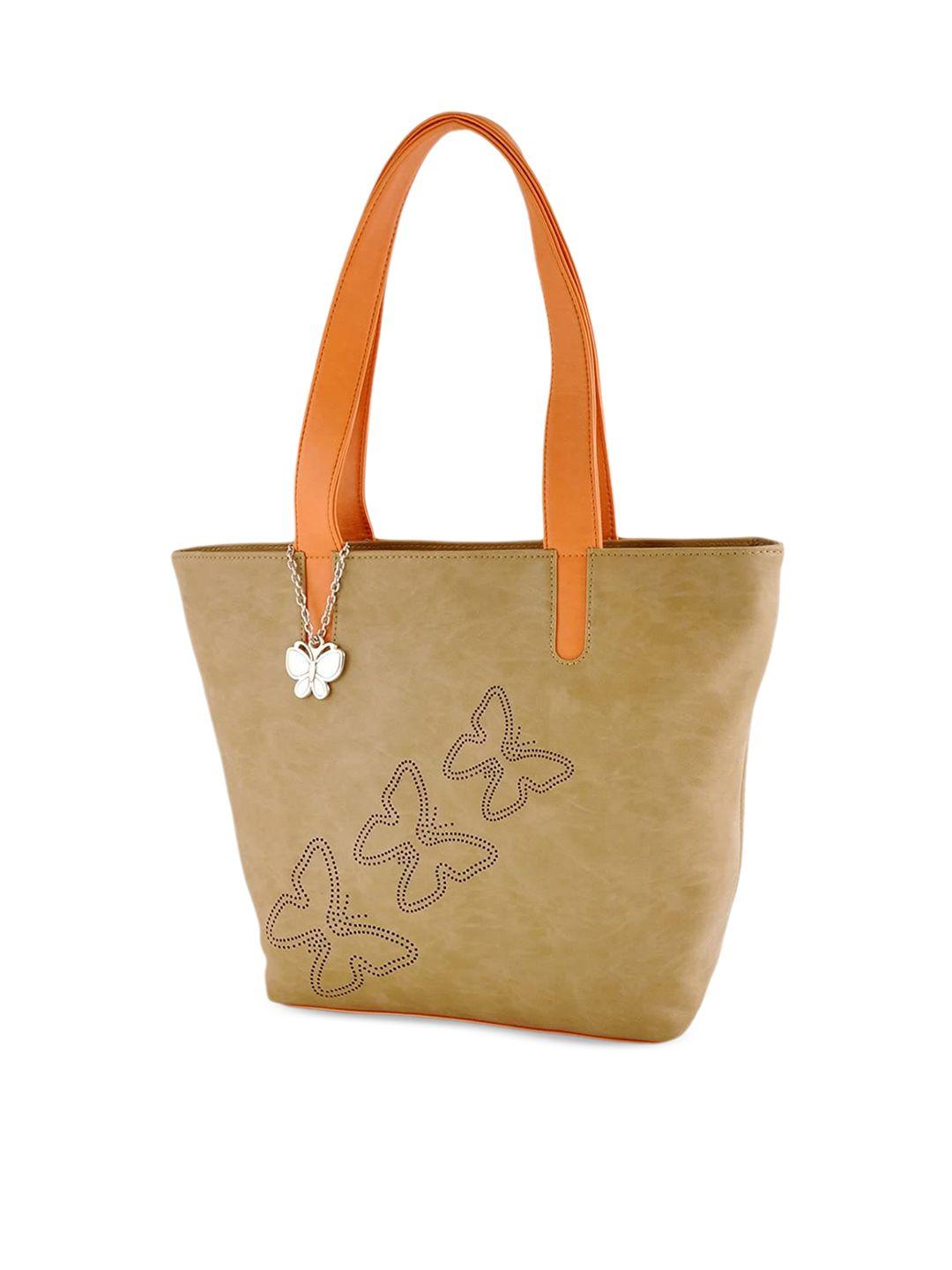 butterflies structured shoulder bag with cut work