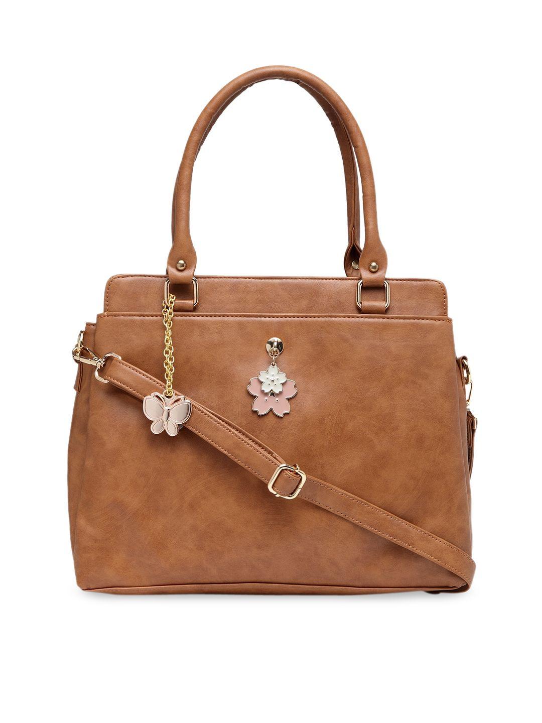 butterflies tan solid handheld bag