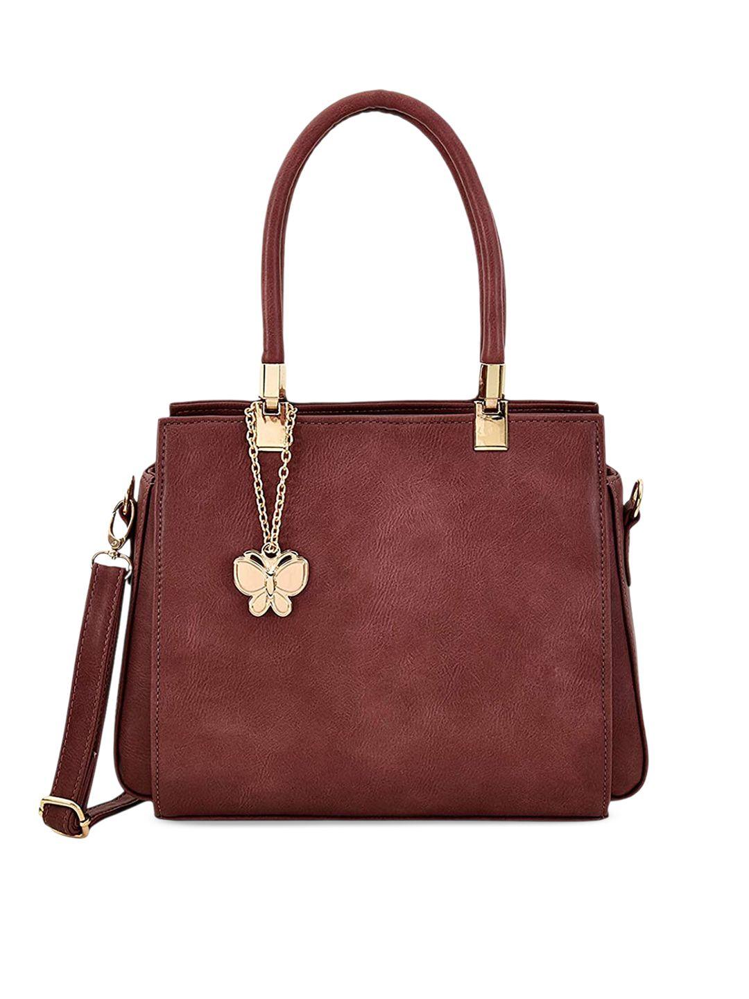 butterflies textured structured shoulder bag