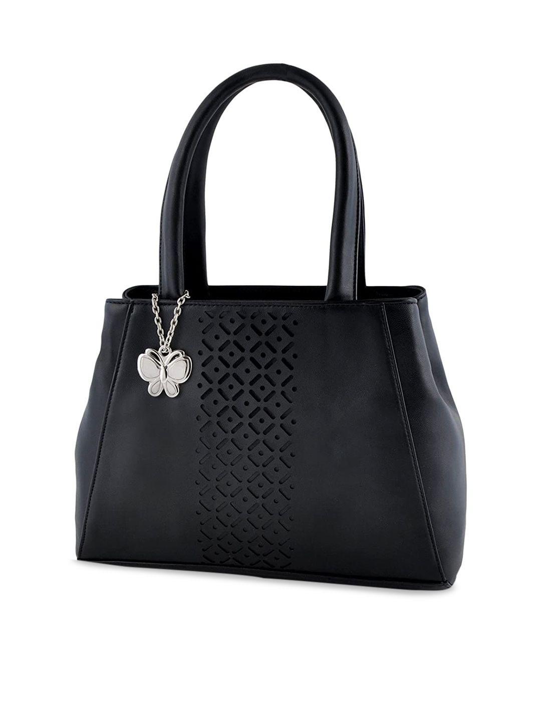 butterflies textured structured shoulder bag