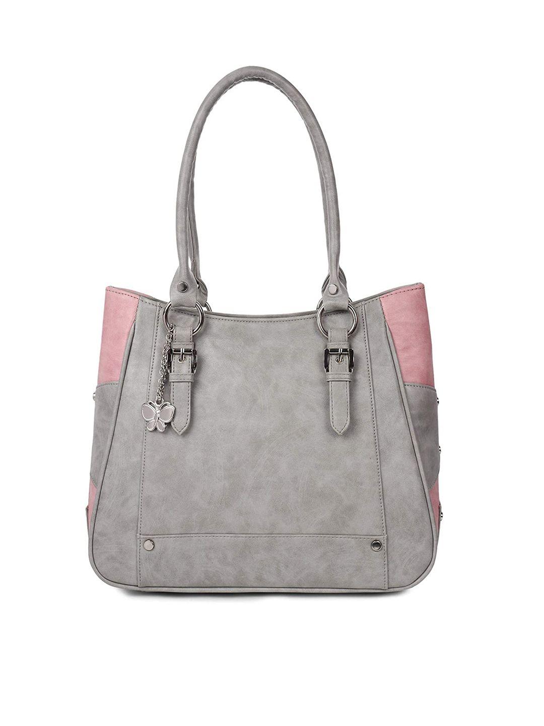 butterflies textured structured shoulder bag