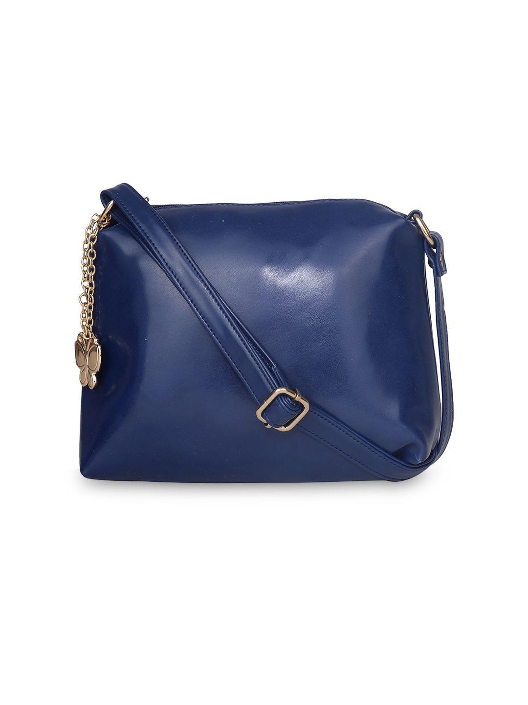 butterflies women blue solid sling bag