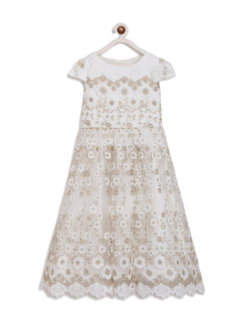 butterfly blush kids champagne embroidered dress