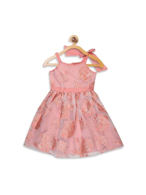 butterfly blush kids coral printed party dresses