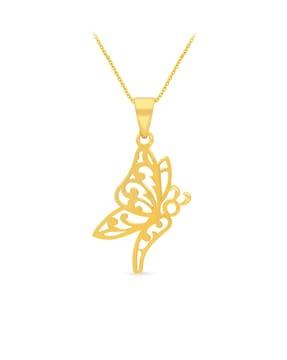 butterfly-design yellow gold pendant