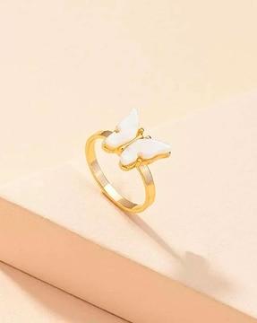 butterfly design gold-plated ring