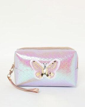 butterfly embellished travel pouch