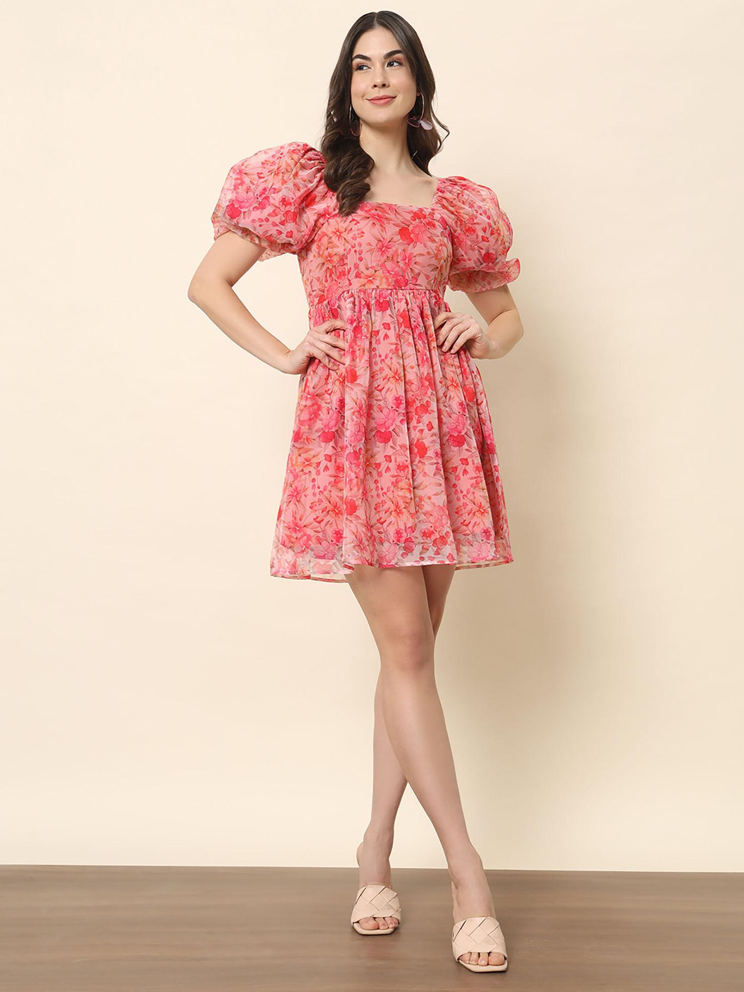 butterfly organza mini dress