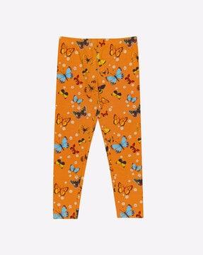 butterfly print leggings with elasticated waistband