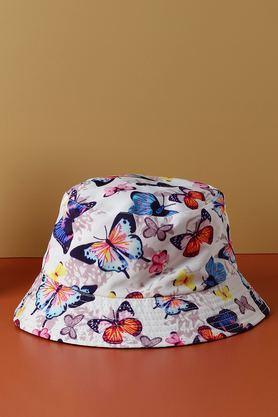 butterfly print polyester men's bucket hat - multi