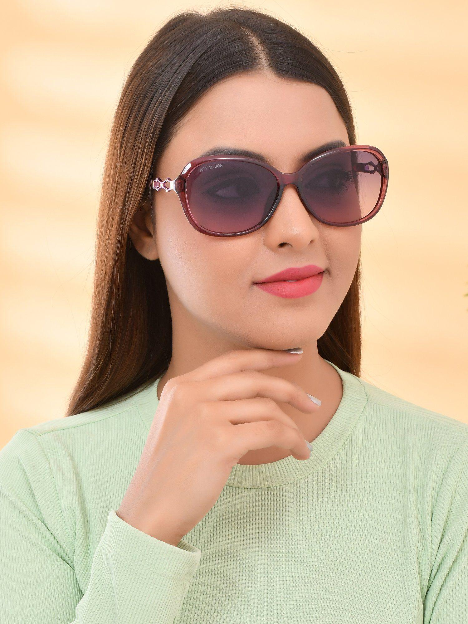 butterfly uv protection women sunglasses purple lens - chiwm00117-c4