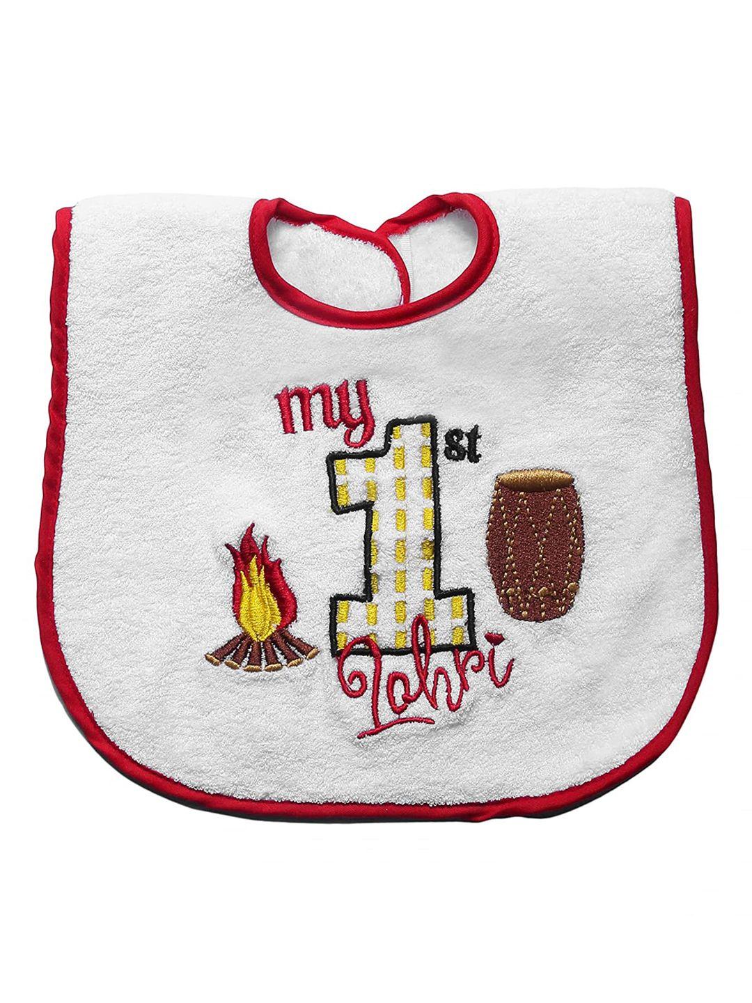 butterthief infant kids set of 5 embroidered reversible terry cotton bibs