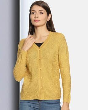 button closure cardigan with raglan sleeves