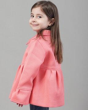button-closure coat with full sleeves