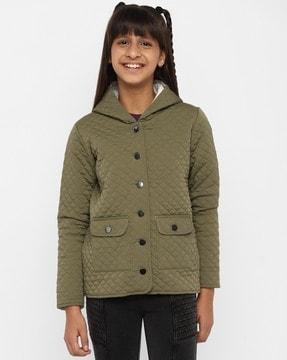 button closure hooded jacket