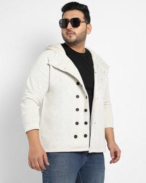 button-closure hooded jacket