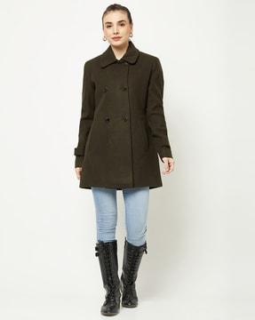 button closure peacoat with insert pockets