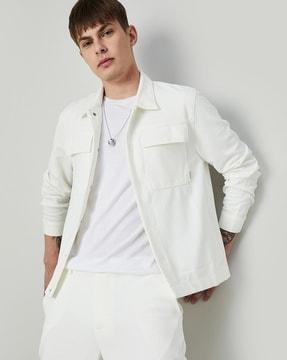 button-closure regular fit jacket