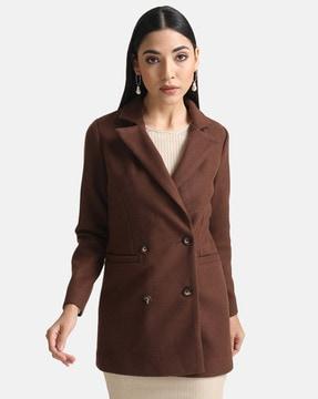 button-closure trench coat