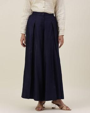 button closure wide leg palazzos