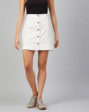 button-down a-line skirt with panels