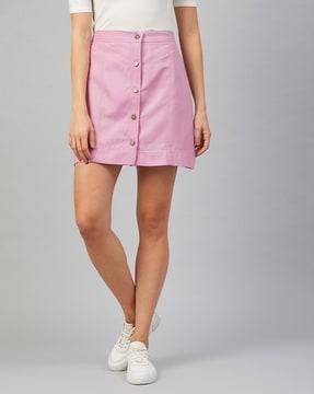 button-down a-line skirt with panels