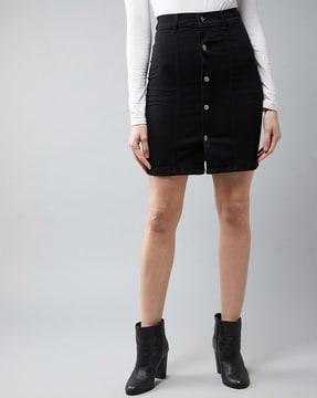 button-down a-line skirt