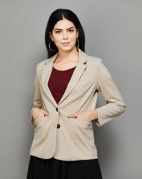 button-down blazer with insert pockets