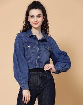 button-down closure denim jacket