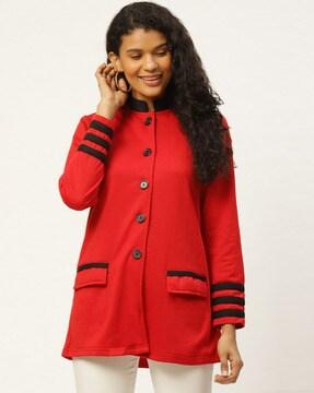 button-down coat with full sleeves