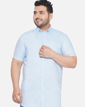 button-down collar shirt with flap pocket