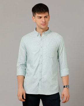 button-down collar shirt with full-sleeves