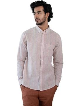 button-down collar shirt with patch pocket