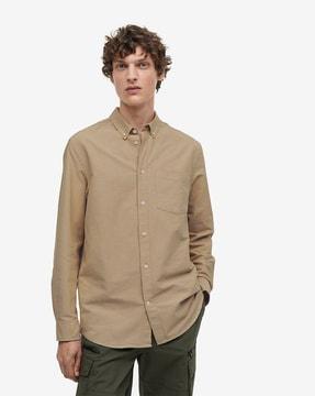 button-down collar shirt with patch pocket