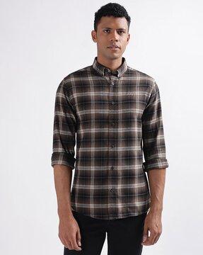 button-down collar shirt with patch pockets