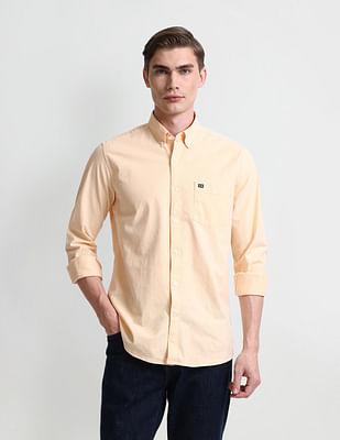 button down collar slim fit shirt