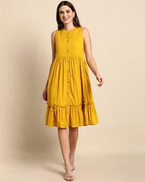 button-down fit & flare dress