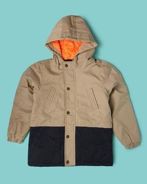 button-down hooded jacket