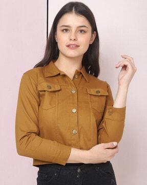 button-down jacket with flap pockets