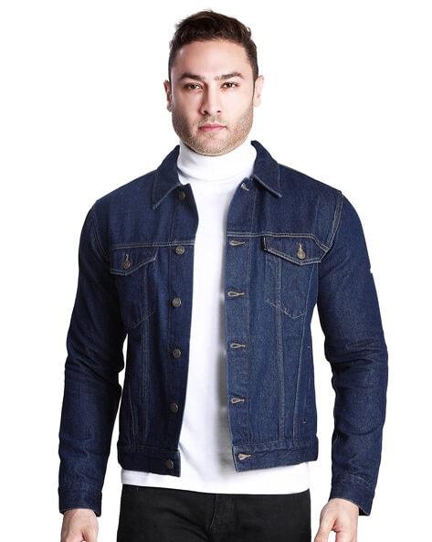 button-down jacket with spread collar